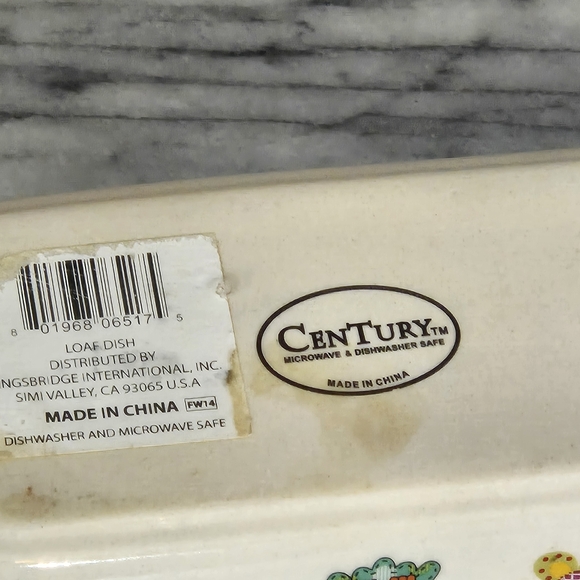 Cream Ceramic Loaf Pan with Vintage Floral And Owl Design - Picture 3 of 5